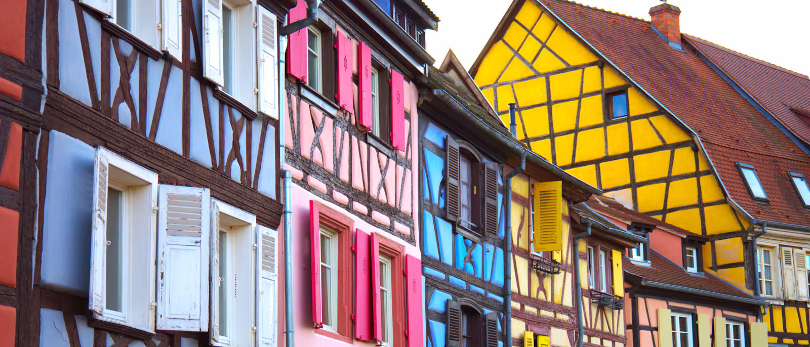 Colourful half-timbered house fronts in Colmar's old town